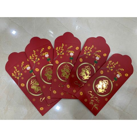 Bao Lì Xì Ép Kim Cao Cấp - Bộ Quà Tặng Tết Nguyên Đán Đẹp, Phong Cách Truyền Thống Việt Nam, May Mắn và Tài Lộc (TV473)