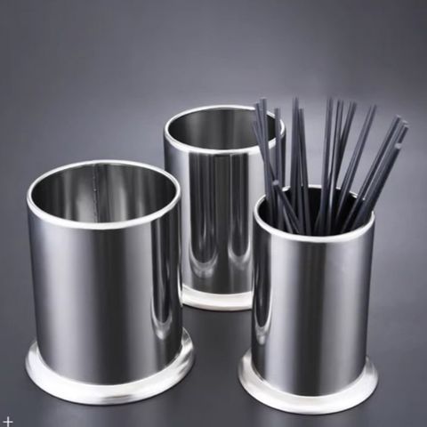 Lọ Đựng Đũa Inox 304 Không Gỉ Hình Trụ Tròn Tiện Dụng - Dụng Cụ Nhà Bếp TVKITCHEN (TV305)