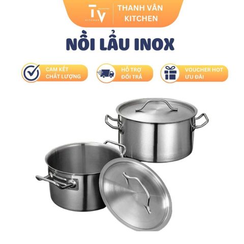 Nồi Lẩu Inox 2 Đáy, Nhiều Kích Thước - Dụng Cụ Bếp Chất Lượng Cao Cho Bữa Tiệc Gia Đình (TV327)