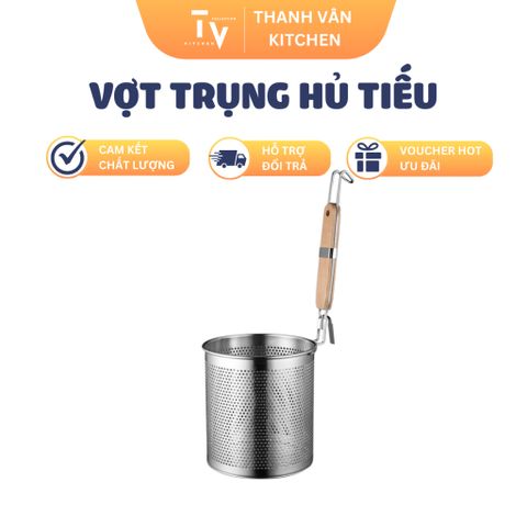 Vợt Trụng Hủ Tiếu Inox 304 Tiện Dụng - Dụng Cụ Làm Bếp Đa Năng, Phụ Kiện Nấu Ăn Chất Lượng Cao (TV386)
