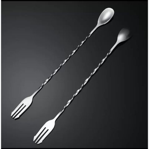 Muỗng Bar Xoắn 2 Đầu Inox Cao Cấp An Toàn Không Gỉ - Dụng Cụ Pha Chế Chuyên Nghiệp Cho Nhà Bếp (TV389)
