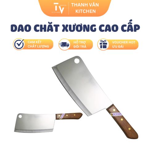 Dao Chặt Xương Inox Cán Gỗ 8 Inch Kiwi KW813 - Dụng Cụ Bếp Sắc Bén, Chắc Chắn Cho Nhà Bếp Thêm Đầy Đủ (TV443)