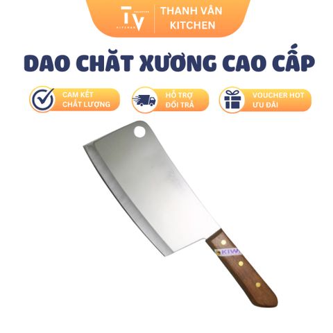 Dao Chặt Xương Inox Cán Gỗ 8 Inch Kiwi KW813 - Dụng Cụ Bếp Sắc Bén, Chắc Chắn Cho Nhà Bếp Thêm Đầy Đủ (TV443)