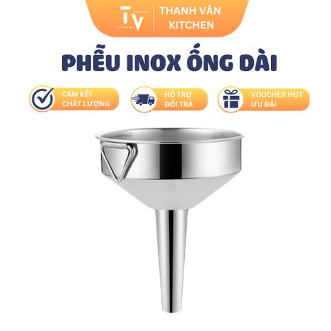 Phễu Rót Chất Lỏng Inox Đa Năng Không Gỉ Kích Thước Khác Nhau Có Quai Treo Tiện Dụng P210 - Dụng Cụ Bếp Thực Dụng (TV363)