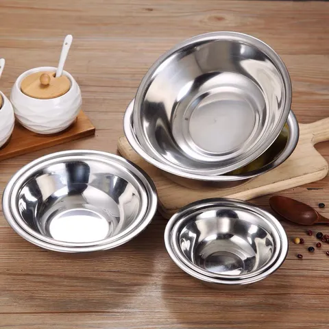 Thau inox 304 nhiều kích thước loại dày đựng thực phẩm, rửa rau củ, thau inox nhà bếp 10 kích thước (TV351)