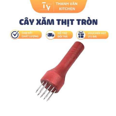 Cây Xăm Thịt Inox Cán Gỗ - Dụng Cụ Dần Thịt Làm Mềm Thịt Dễ Thấm Gia Vị - Đồ Gia Dụng Nhà Bếp TVKITCHEN (TV667)