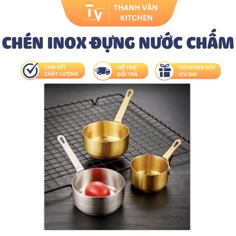 Chén INOX Có Tay Cầm Đựng Nước Chấm & Rót Sốt 60ml/80ml/100ml - Đồ Gia Dụng Nhà Bếp Chất Lượng cao (TV142)