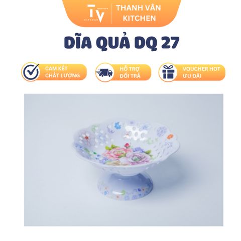 Dĩa Quả Nhựa Melamine DQ 27 Ø 20.5 x 9.8 cm - Đồ Dùng Nhà Bếp Tiện Lợi, Chất Lượng Cao từ TVKITCHEN (TV874)