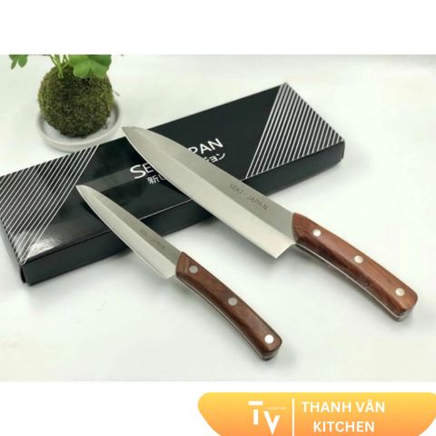 Bộ Dao Seki Nhật Bản Cao Cấp - Bộ Đồ Bếp Thép Không Gỉ, Sắc Bén, Thiết Kế Đẹp Có Kéo Cắt Gà - Hàng Nội Địa Chất Lượng Cao (TV139)
