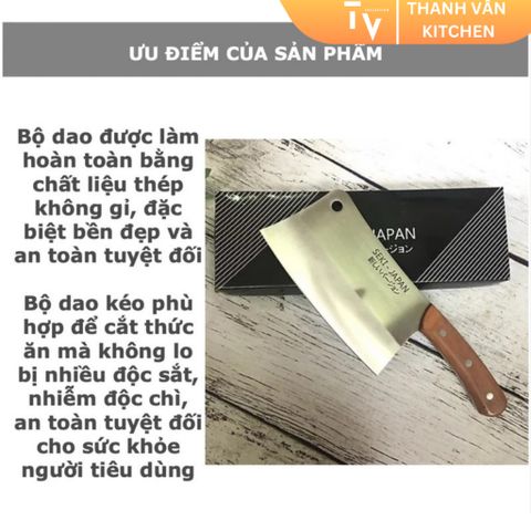 Bộ Dao Seki Nhật Bản Cao Cấp - Bộ Đồ Bếp Thép Không Gỉ, Sắc Bén, Thiết Kế Đẹp Có Kéo Cắt Gà - Hàng Nội Địa Chất Lượng Cao (TV139)