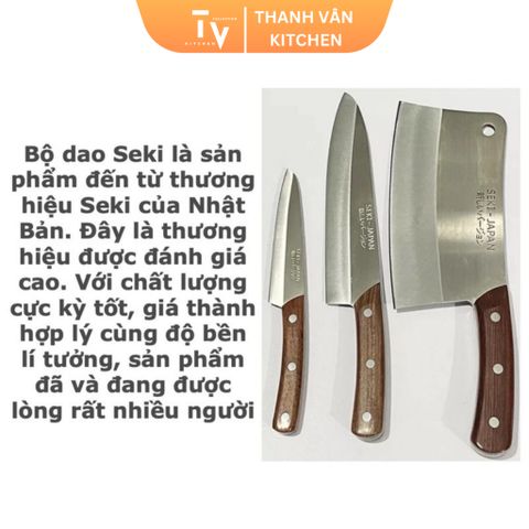 Bộ Dao Seki Nhật Bản Cao Cấp - Bộ Đồ Bếp Thép Không Gỉ, Sắc Bén, Thiết Kế Đẹp Có Kéo Cắt Gà - Hàng Nội Địa Chất Lượng Cao (TV139)