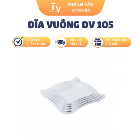 Dĩa Vuông Nhựa Melamine DV 105 - Kích thước 15.8 x 15.8 cm - Đồ Gia Dụng Nhà Bếp Chất Lượng Cao (TV895)