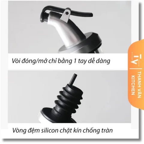 Chai Đựng Dầu Ô Liu Thủy Tinh 500ml & 300ml - Thiết Kế Chống Tràn Tiện Lợi Cho Bếp - Dụng Cụ Gia Dụng Độc Đáo (TV100)