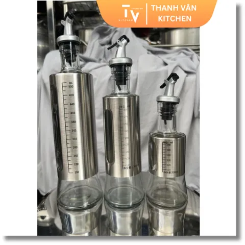 Chai Đựng Dầu Ô Liu Thủy Tinh 500ml & 300ml - Thiết Kế Chống Tràn Tiện Lợi Cho Bếp - Dụng Cụ Gia Dụng Độc Đáo (TV100)