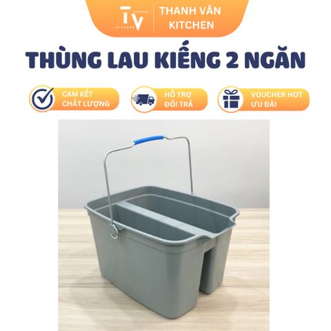 Thùng Lau Kiếng 2 Ngăn B-041 - Dụng Cụ Gia Dụng Nhà Bếp, Nhựa Cao Cấp, Dung Tích 22L, Tiện Lợi và Đẹp Mắt (TV692)