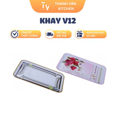 Khay Nhựa Đa Năng V12 TVKITCHEN - Giải Pháp Hoàn Hảo Cho Gia Đình, Kích Thước 59.5x39.8x2.3cm, Chất Lượng Cao, Hàng Chính Hãng (TV1039)