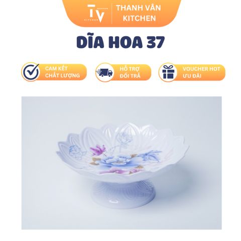 Dĩa Hoa 37 cm bằng Nhựa Melamine - Đồ Gia Dụng Nhà Bếp Đẹp, Chất Lượng Cao Cho Mọi Căn Bếp (TV849)