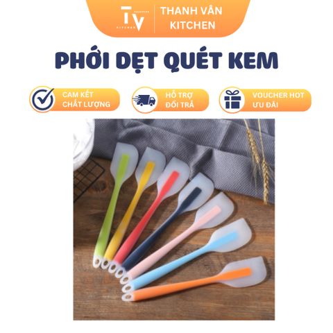Phới Dẹt Silicon Quét Kem & Vét Bột - Dụng Cụ Nhà Bếp Tiện Ích, Phù Hợp Cho Làm Bánh, Nấu Ăn (TV50)