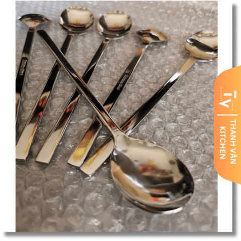 Muỗng Soup Cán Dài Inox Cao Cấp 21cm - Thiết Kế Sang Trọng Kiểu Hàn Quốc cho Gia Đình và Nhà Hàng (TV127)