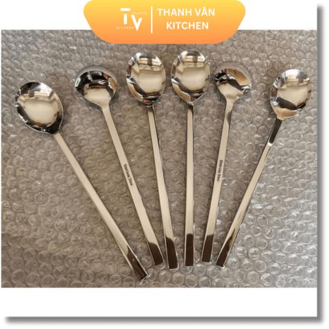 Muỗng Soup Cán Dài Inox Cao Cấp 21cm - Thiết Kế Sang Trọng Kiểu Hàn Quốc cho Gia Đình và Nhà Hàng (TV127)