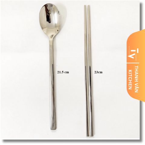 Muỗng Soup Cán Dài Inox Cao Cấp 21cm - Thiết Kế Sang Trọng Kiểu Hàn Quốc cho Gia Đình và Nhà Hàng (TV127)