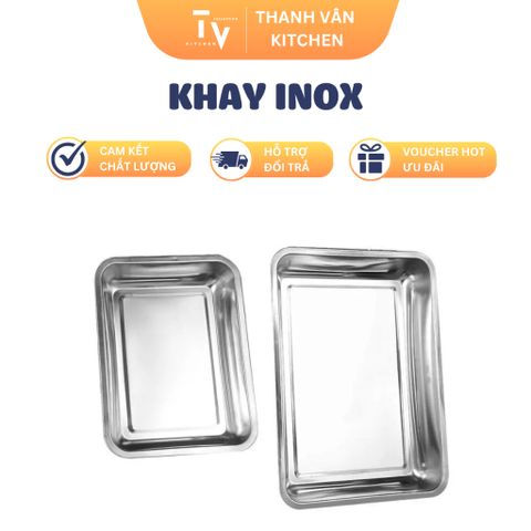 Khay Hấp Inox Chữ Nhật 27x20cm - Đồ Gia Dụng Tiện Ích Cho Nhà Bếp, Chất Liệu Inox Chính Hãng