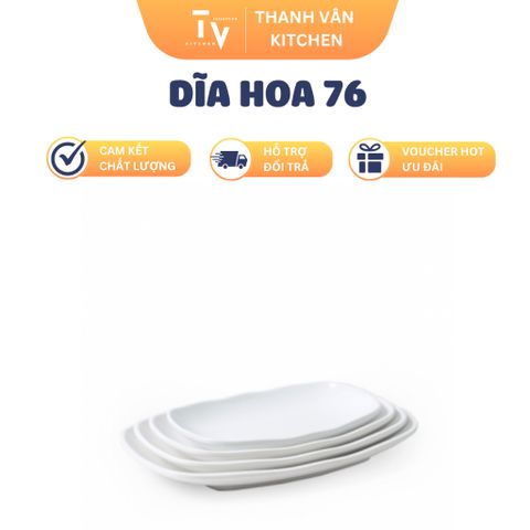 Dĩa Hoa 76 - Dĩa Nhựa Melamine Đa Dạng Kích Thước Cho Đồ Ăn - Đồ Gia Dụng Nhà Bếp Chất Lượng Cao (TV854)