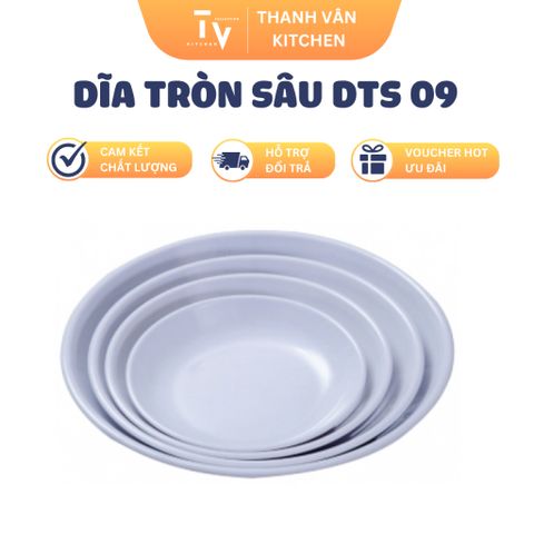 Dĩa Tròn Sâu Nhựa Melamine DTS 09 Ø 26.8 x 4.2 cm - Đồ Gia Dụng Nhà Bếp Chất Lượng Cao, Tiện Lợi Cho Mọi Gia Đình (TV886)