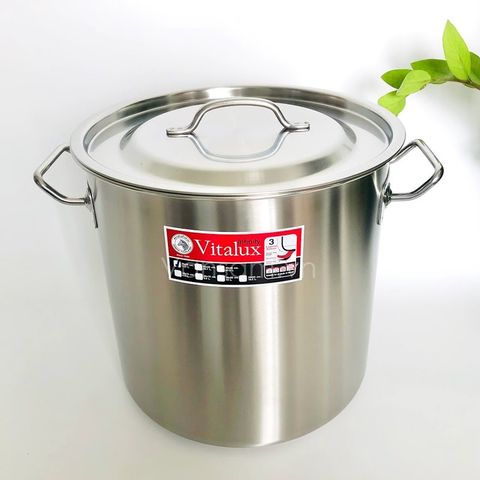 Nồi Hầm Cao Inox 304 3 Đáy Đa Năng Vitalux Infinity Nắp Inox - Nhiều Kích Thước, Dùng Cho Nhà Bếp Tiện Ích (TV3)
