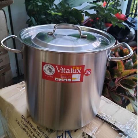 Nồi Hầm Cao Inox 304 3 Đáy Đa Năng Vitalux Infinity Nắp Inox - Nhiều Kích Thước, Dùng Cho Nhà Bếp Tiện Ích (TV3)