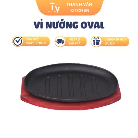 Vỉ Nướng Oval Gang Cao Cấp Dùng Để Nướng Beefsteak - Dụng Cụ Nhà Bếp Chất Lượng TVKITCHEN (TV483)