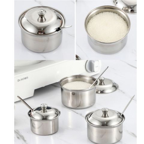 Hủ đựng gia vị inox có nắp - Thố đựng gia vị tiện dụng cho nhà bếp, chất liệu inox không gỉ, đa dạng kích thước (TV508)
