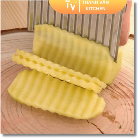 Dao Thái Lưỡi Gọn Sóng Inox Cán Nhựa Chống Trơn Cắt Rau Củ Tạo Kiểu - Đồ Gia Dụng Nhà Bếp Thông Minh (TV62)