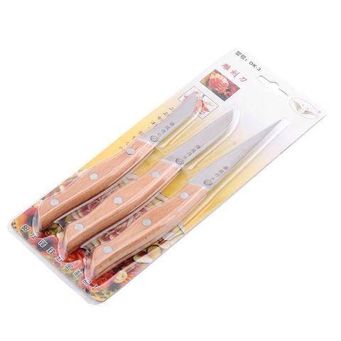Bộ 3 Dao Tỉa Trái Cây Cán Gỗ - Dao Tỉa Rau Quả Đa Năng Dễ Sử Dụng DK3 - Dụng Cụ Nhà Bếp Thông Minh (TV670)