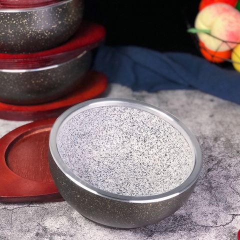 Thố Đá Giữ Nhiệt Nấu Phở - Thố Đá Chống Bỏng, Giữ Nóng Lâu Với Đế Gỗ - Dụng Cụ Nhà Bếp TVKITCHEN (TV657)