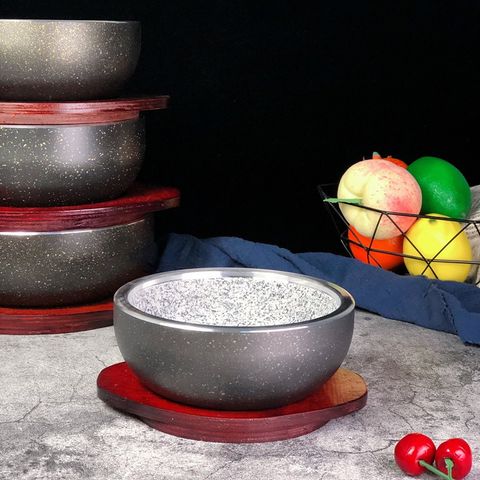 Thố Đá Giữ Nhiệt Nấu Phở - Thố Đá Chống Bỏng, Giữ Nóng Lâu Với Đế Gỗ - Dụng Cụ Nhà Bếp TVKITCHEN (TV657)