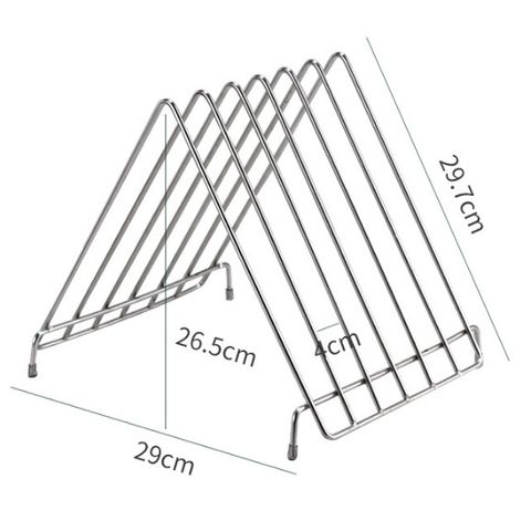 Giá để thớt inox không gỉ đa năng - Kệ thớt dọc tam giác lớn cho nhà bếp tiện dụng TVKITCHEN (TV666)