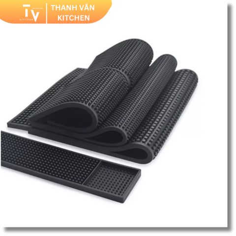 Tấm Lót Quầy Bar Pha Chế Chống Tràn Cao Su Đen - Thảm Để Ly Trà Chống Đổ Tràn, Dễ Dàng Vệ Sinh, Tiện Lợi Cho Bàn Bar (TV183)