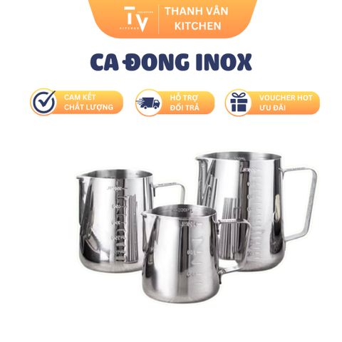 Ca Đong Inox Cao Cấp với Chia Vạch - Nhiều Kích Thước Thích Hợp Cho Dụng Cụ Nhà Bếp - Sản Phẩm Chất Lượng TVKITCHEN (TV346)