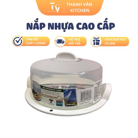 Nắp nhựa đậy đồ ăn dùng cho lò vi sóng Micron Ware Size M L - Giải pháp giữ vệ sinh thực phẩm an toàn và tiện lợi (TV460)