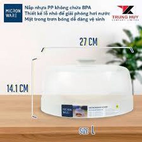 Nắp nhựa đậy đồ ăn dùng cho lò vi sóng Micron Ware Size M L - Giải pháp giữ vệ sinh thực phẩm an toàn và tiện lợi (TV460)
