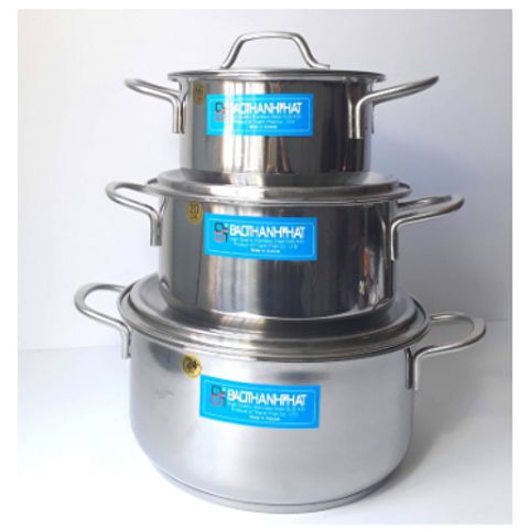 Nồi 3 Đáy Từ Cao Cấp Inox 304 - Dùng Cho Bếp Điện từ - Đồ Gia Dụng Nhà Bếp TVKITCHEN (TV57)