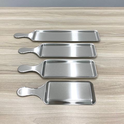 Đĩa chữ nhật inox cao cấp có tay cầm - Phong cách Nhật Bản, Đồ gia dụng nhà bếp tiện dụng cho bữa ăn thêm sang trọng