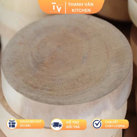 Thớt Gỗ Tròn Dày Chặt Xương và Băm Thịt - Đồ Gia Dụng Nhà Bếp An Toàn và Chất Lượng tại TVKITCHEN (TV153)