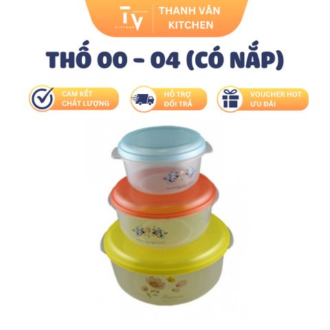 Thố Nhựa Có Nắp TVKITCHEN 300ml đến 4000ml - Đồ Gia Dụng Nhà Bếp Chất Lượng Cao, Hỗ Trợ Freeship (TV1097)