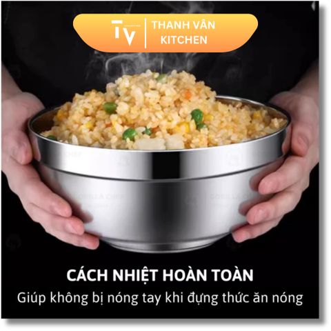 Tô Chén Bát INOX 2 Lớp Cách Nhiệt BOJIN Sang Trọng - Dụng Cụ Tiện Ích Cho Gia Đình và Quà Tặng Ý Nghĩa (TV189)