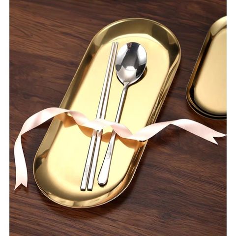 Dĩa ăn hình oval sang trọng không gỉ - Dĩa Hàn Quốc hình hạt xoài đa dạng kích thước cho bữa tiệc hoàn hảo (TV525)