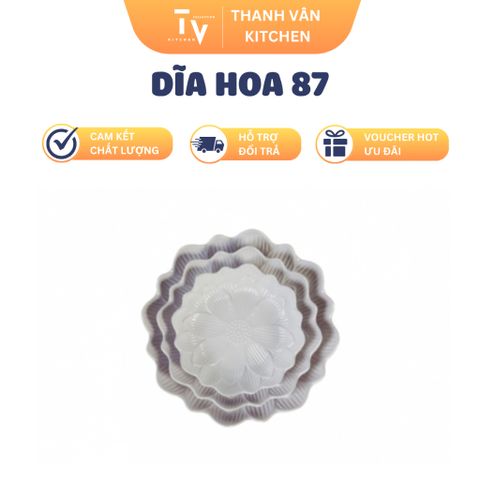 Dĩa Nhựa Melamine Hoa 87 - Dụng Cụ Nhà Bếp Đẹp Mắt, Đặc Biệt cho Căn Bếp Thêm Sang Trọng (TV855)