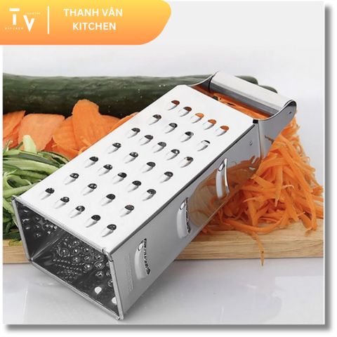 Bào Phô Mai & Rau Củ 4 Mặt, 6 Mặt Inox - Dụng Cụ Đa Năng Nhà Bếp, Thích Hợp Cho Cà Rốt, Zucchini, Pho Mát, Tiện Lợi Và Dễ Sử Dụng (TV226)