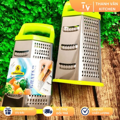 Bào Phô Mai & Rau Củ 4 Mặt, 6 Mặt Inox - Dụng Cụ Đa Năng Nhà Bếp, Thích Hợp Cho Cà Rốt, Zucchini, Pho Mát, Tiện Lợi Và Dễ Sử Dụng (TV226)